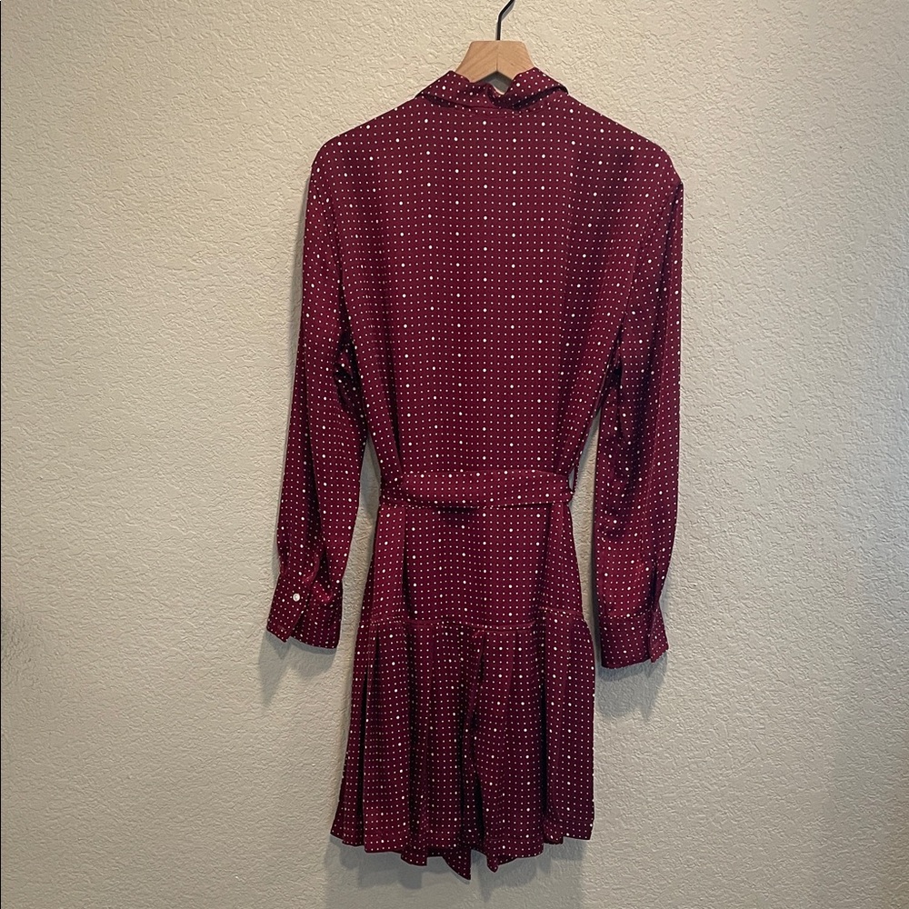 Free Assembly Women's Pleated Mini Shirtdress with Long Sleeves XL - Picture 8 of 9